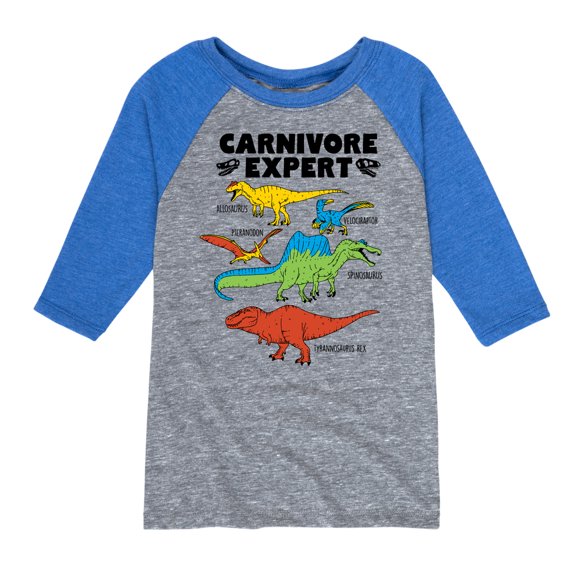 Instant Message - Dinosaur - Carnivore Expert - Toddler & Youth Raglan Graphic T-Shirt