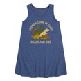 thumbnail image 1 of Instant Message - Dinosaur - Friends Come in Every Shape & Size - Toddler & Youth Girls A-line Dress, 1 of 6