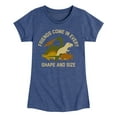 thumbnail image 1 of Instant Message - Dinosaur - Friends Come in Every Shape & Size - Toddler & Youth Girls Short Sleeve Graphic T-Shirt, 1 of 6