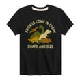 thumbnail image 1 of Instant Message - Dinosaur - Friends Come in Every Shape & Size - Toddler & Youth Short Sleeve Graphic T-Shirt, 1 of 6