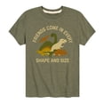 thumbnail image 1 of Instant Message - Dinosaur - Friends Come in Every Shape & Size - Toddler & Youth Short Sleeve Graphic T-Shirt, 1 of 6