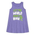 thumbnail image 1 of Instant Message - Dinosaur - Let the World Hear You Roar - Toddler & Youth Girls A-line Dress, 1 of 1