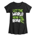 thumbnail image 1 of Instant Message - Dinosaur - Let the World Hear You Roar - Toddler & Youth Girls Short Sleeve Graphic T-Shirt, 1 of 6
