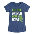thumbnail image 1 of Instant Message - Dinosaur - Let the World Hear You Roar - Toddler & Youth Girls Short Sleeve Graphic T-Shirt, 1 of 6