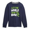 thumbnail image 1 of Instant Message - Dinosaur - Let the World Hear You Roar - Toddler & Youth Long Sleeve Graphic T-Shirt, 1 of 6