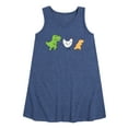 thumbnail image 1 of Instant Message - Dinosaur - T-Rex + Chicken = Dinosaur Nugget - Toddler & Youth Girls A-line Dress, 1 of 6