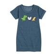 thumbnail image 1 of Instant Message - Dinosaur - T-Rex + Chicken = Dinosaur Nugget - Toddler & Youth Girls Fleece Dress, 1 of 6