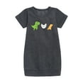 thumbnail image 1 of Instant Message - Dinosaur - T-Rex + Chicken = Dinosaur Nugget - Toddler & Youth Girls Fleece Dress, 1 of 5