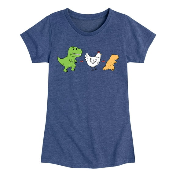 Instant Message - Dinosaur - T-Rex + Chicken = Dinosaur Nugget - Toddler & Youth Girls Short Sleeve Graphic T-Shirt