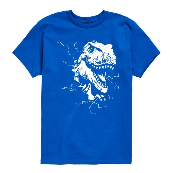 Instant Message - Dinosaur - T-Rex Shatters Glass Breakthru - Toddler & Youth Short Sleeve Graphic T-Shirt
