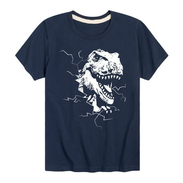 Instant Message - Dinosaur - T-Rex Shatters Glass Breakthru - Toddler & Youth Short Sleeve Graphic T-Shirt