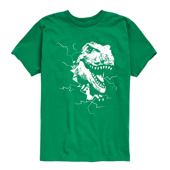Instant Message - Dinosaur - T-Rex Shatters Glass Breakthru - Toddler & Youth Short Sleeve Graphic T-Shirt