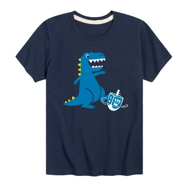 Instant Message - Dinosaur With Dreidel - Toddler And Youth Short Sleeve Graphic T-Shirt