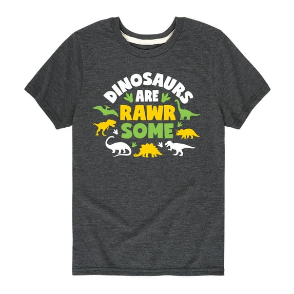 Instant Message - Dinosaurs Are Rawrsome - Toddler And Youth Short Sleeve Graphic T-Shirt