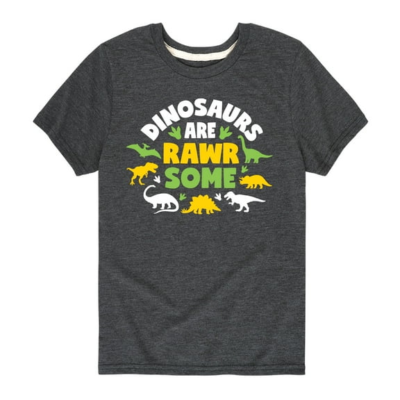 Instant Message - Dinosaurs Are Rawrsome - Toddler And Youth Short Sleeve Graphic T-Shirt