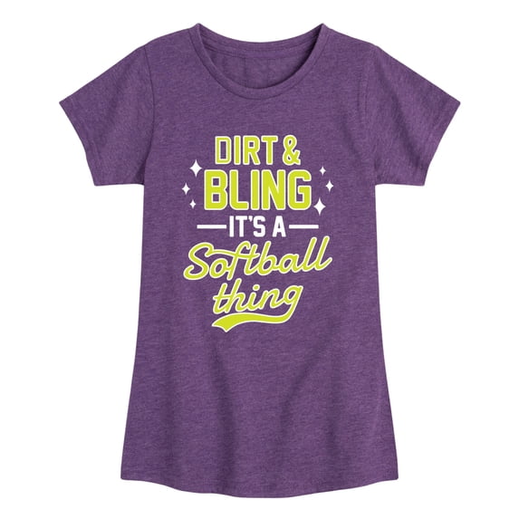 Instant Message - Dirt And Bling It's A Softball Thing Fitted Short Sleeve Graphic T-Shirt