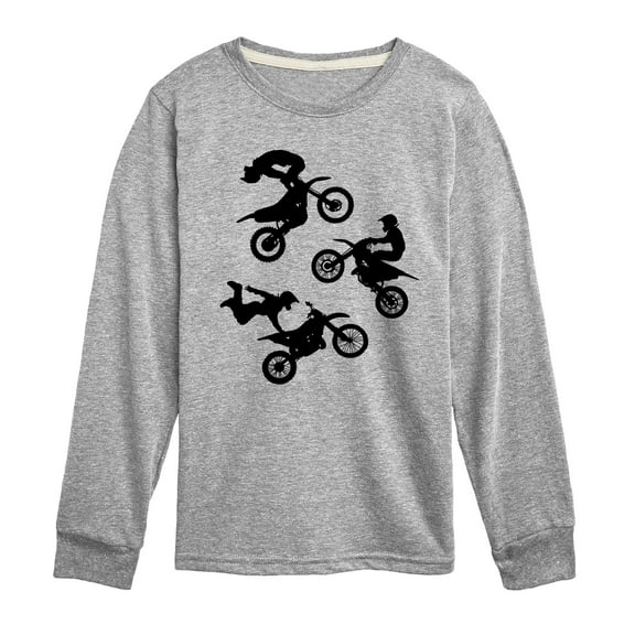 Instant Message - Dirt Bike Tricks - Toddler And Youth Long Sleeve Graphic T-Shirt