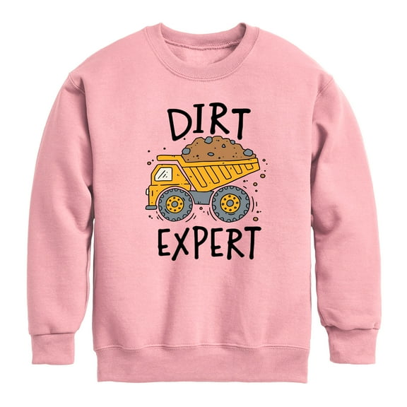 Instant Message - Dirt Expert - Toddler & Youth Crewneck Fleece Sweatshirt