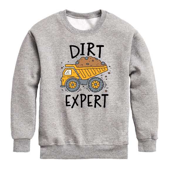Instant Message - Dirt Expert - Toddler & Youth Crewneck Fleece Sweatshirt