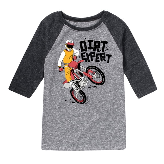 Instant Message - Dirt Expert - Toddler & Youth Raglan Graphic T-Shirt