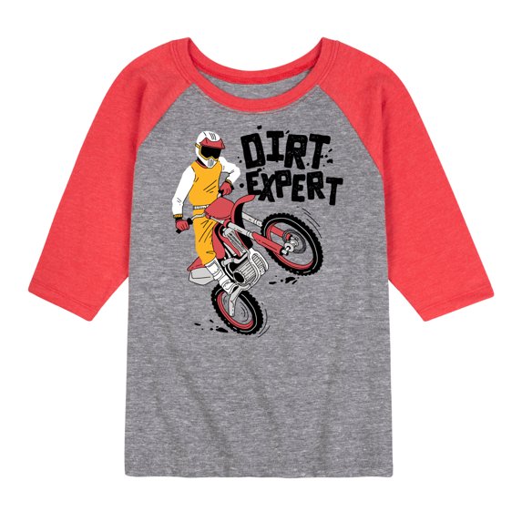 Instant Message - Dirt Expert - Toddler & Youth Raglan Graphic T-Shirt