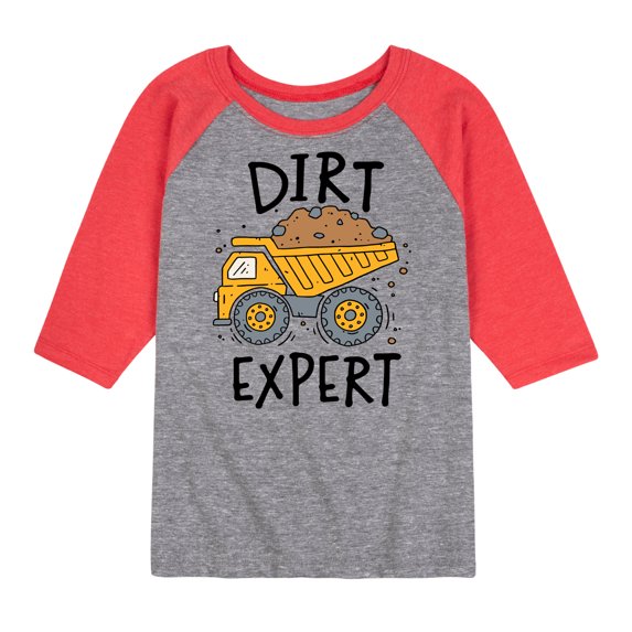 Instant Message - Dirt Expert - Toddler & Youth Raglan Graphic T-Shirt