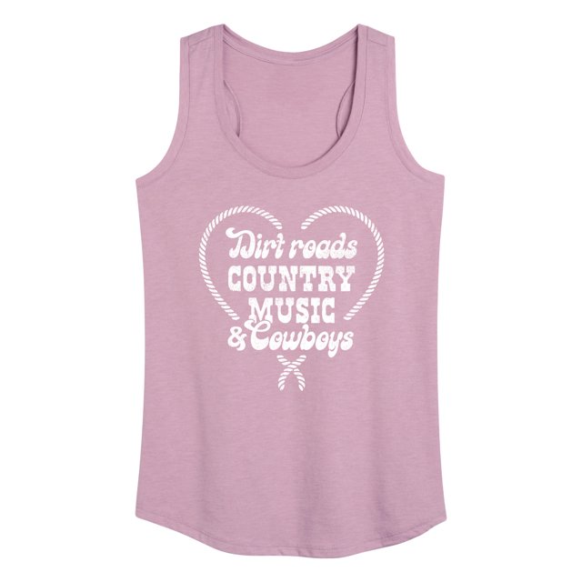 Instant Message - Dirt Roads, Country Music, & Cowboys - Women's Racerback Tank Top