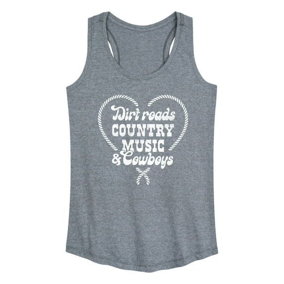 Instant Message - Dirt Roads, Country Music, & Cowboys - Women's Racerback Tank Top