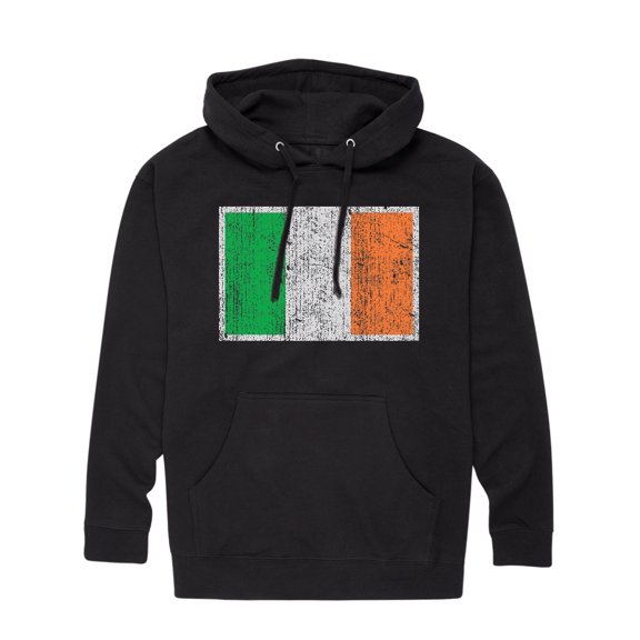 Instant Message - Distress Irish Flag - Adult Pullover Hooded Fleece Sweatshirt