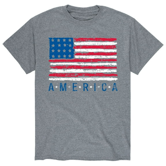 Instant Message - Distressed Usa Flag - Men's Short Sleeve Graphic T-Shirt