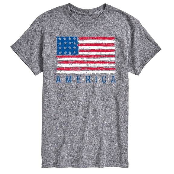 Instant Message - Distressed Usa Flag - Men's Short Sleeve Graphic T-Shirt