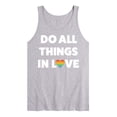 thumbnail image 1 of Instant Message - Do All Things In Love - LGBT Pride Ally - Men's Jersey Tank, 1 of 4