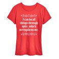 thumbnail image 1 of Instant Message - Do All Things Through Spite - Women's Short Sleeve Graphic T-Shirt, 1 of 6