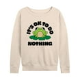 thumbnail image 1 of Instant Message - Do Nothing Frog - Women's Lightweight French Terry Long Sleeve Shirt, 1 of 6