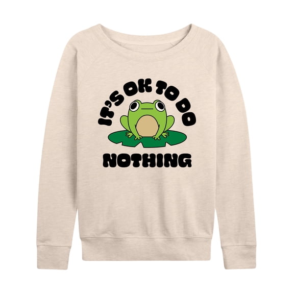 Instant Message - Do Nothing Frog - Women's Lightweight French Terry Long Sleeve Shirt