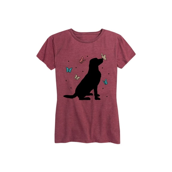 Instant Message - Dog And Butterflies - Women's Short Sleeve Graphic T-Shirt