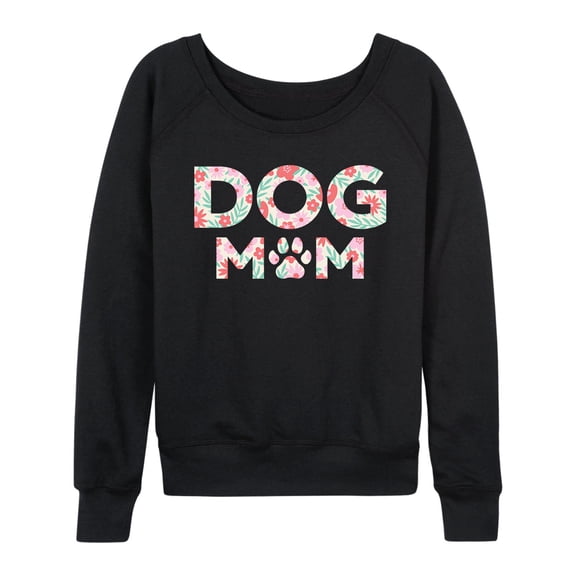 Instant Message - Dog Mom Floral - Women's French Terry Long Sleeve Pullover