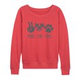 thumbnail image 1 of Instant Message - Dog Mom - Peace Love Dogs - Women's Lightweight French Terry Pullover, 1 of 6