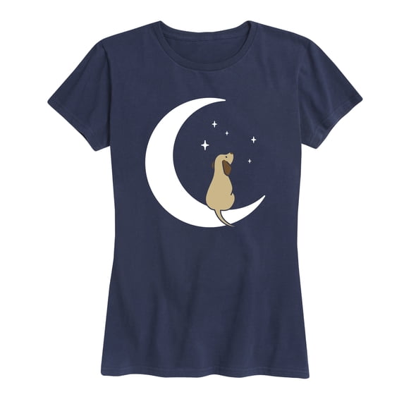 Instant Message - Dog On Moon Women's Short Sleeve Graphic T-Shirt