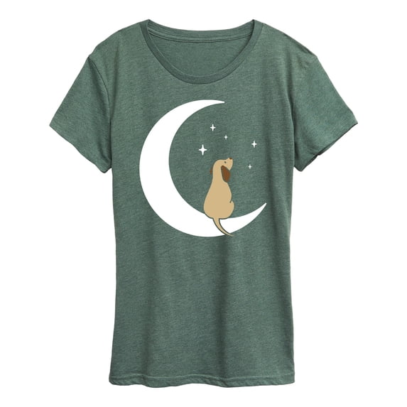 Instant Message - Dog On Moon Women's Short Sleeve Graphic T-Shirt
