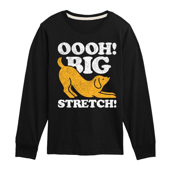 Instant Message - Dog Oooh Big Stretch - Toddler & Youth Long Sleeve Graphic T-Shirt