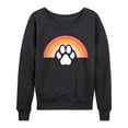 thumbnail image 1 of Instant Message - Dog Paw Rainbow - Women's French Terry Long Sleeve Shirt, 1 of 5