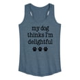 thumbnail image 1 of Instant Message - Dog Thinks I'm Delightful - Women's Racerback Tank Top, 1 of 6