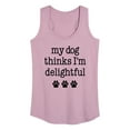 thumbnail image 1 of Instant Message - Dog Thinks I'm Delightful - Women's Racerback Tank Top, 1 of 6
