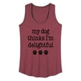 thumbnail image 1 of Instant Message - Dog Thinks I'm Delightful - Women's Racerback Tank Top, 1 of 6
