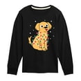 thumbnail image 1 of Instant Message - Dog Wrapped In Christmas Lights - Toddler & Youth Long Sleeve Graphic T-Shirt, 1 of 6