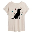 thumbnail image 1 of Instant Message - Dog and Butterflies Relaxed Fit T-Shirt, 1 of 5
