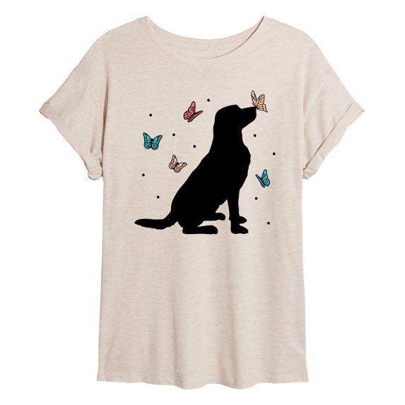 Instant Message - Dog and Butterflies Relaxed Fit T-Shirt