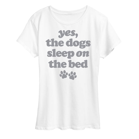 Instant Message - Dogs Sleep On The Bed - Women's Short Sleeve Graphic T-Shirt