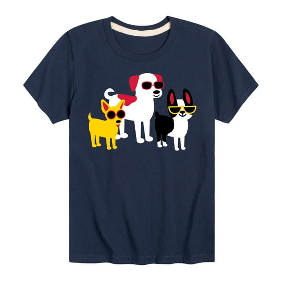 Instant Message - Dogs With Sunglasses - Toddler And Youth Short Sleeve Graphic T-Shirt